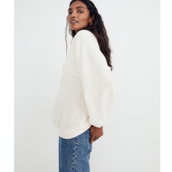 Madewell Ivory Button Back Dolman Sleeves Pullover Top Size S - Picture 3 of 7